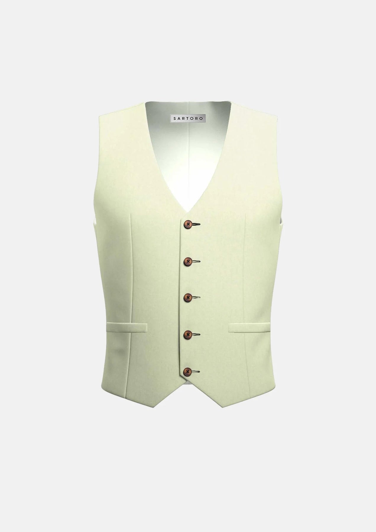 men's wool-blend vests -Olive Cream Linen Blend Vest