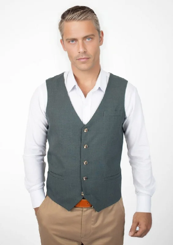 men's formal waistcoats for weddings -Sage Sharkskin Vest