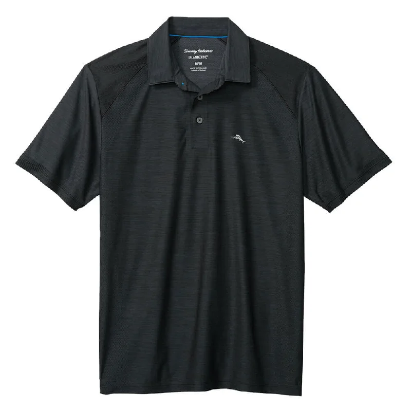 men's lightweight performance polo shirts -Tommy Bahama Islandzone Performance Palm Coast Polo Shirt - Jet Black*