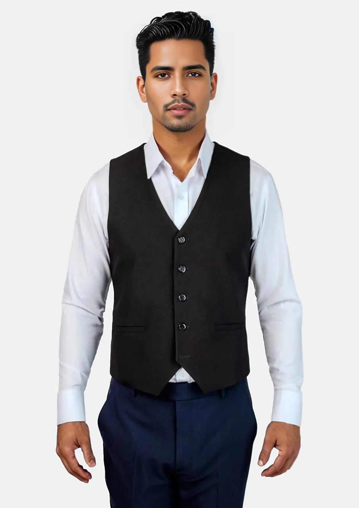 men's vest with pockets -Midnight Black Vest