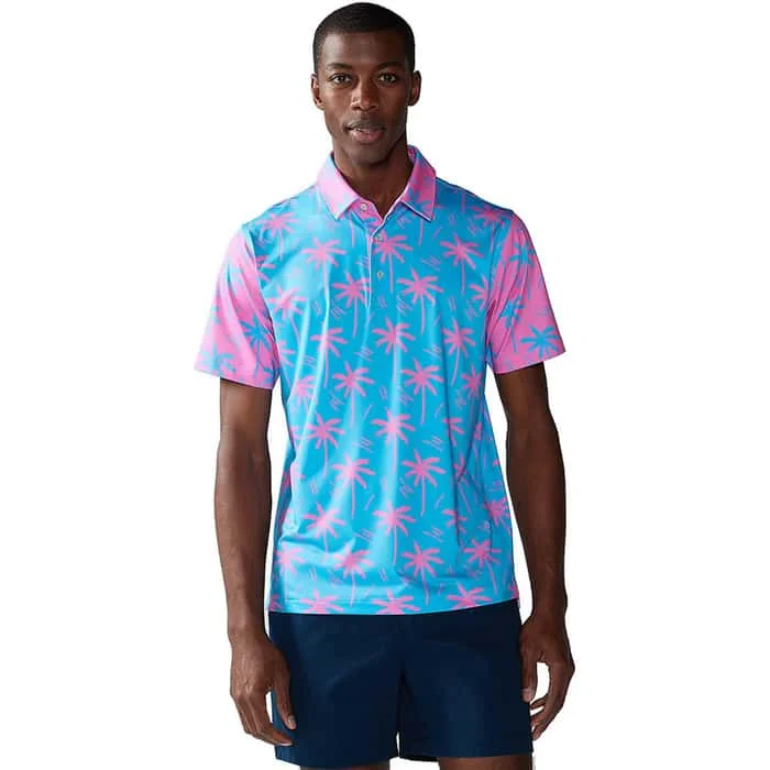 men's vintage polo shirts -Chubbies The Electric Slide Performance Polo Shirt - Bright Blue