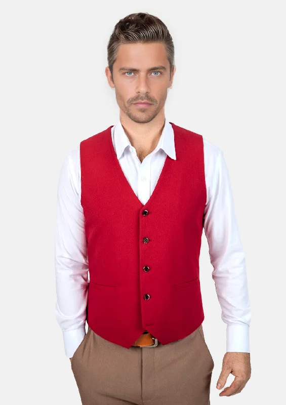 men's casual sleeveless vests -Spanish Red Vest