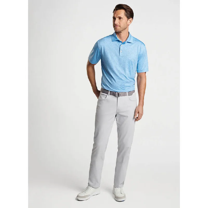 men's polo shirts with side vents -Peter Millar Marine Navigation Performance Jersey Polo Shirt - Cottage Blue