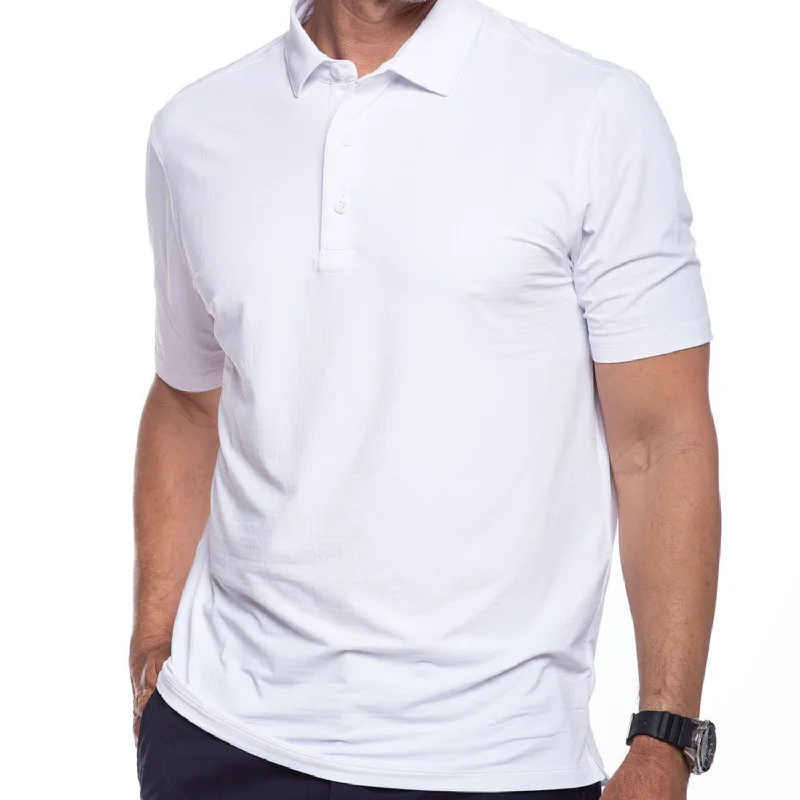 comfortable casual polo shirts for men -IBKUL Mens Polo Shirt - White