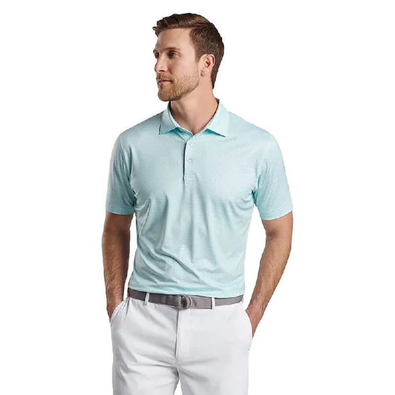 custom-fit polo shirts for men -Peter Millar Circle Geo Performance Jersey Polo Shirt - Seaglass