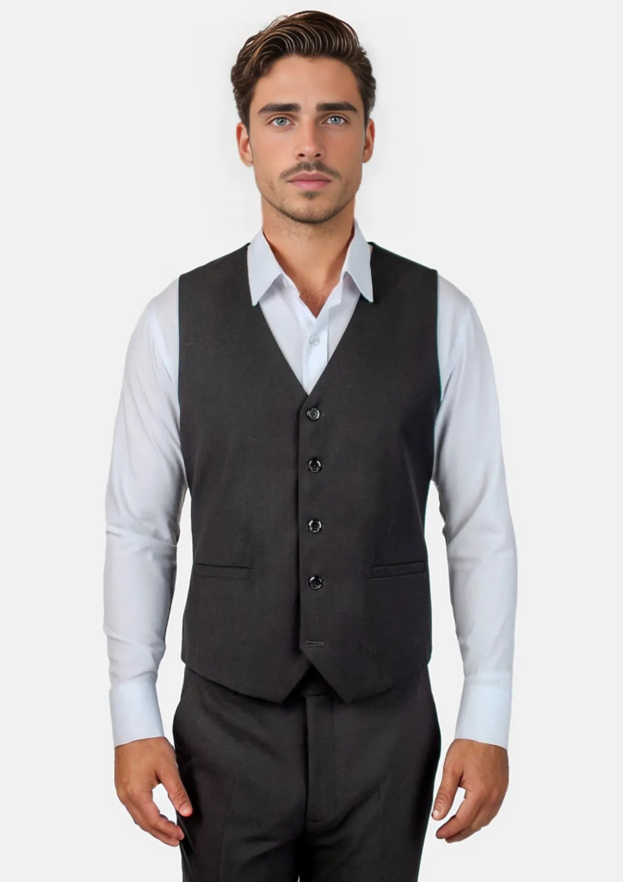 men's stylish knit vests -Black Crosshatch Vest