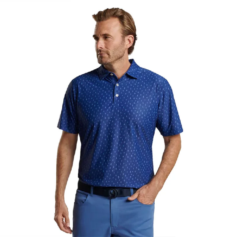 men's premium polo shirts for work -Peter Millar Fairway Par-Tee Performance Mesh Polo Shirt - Sport Navy