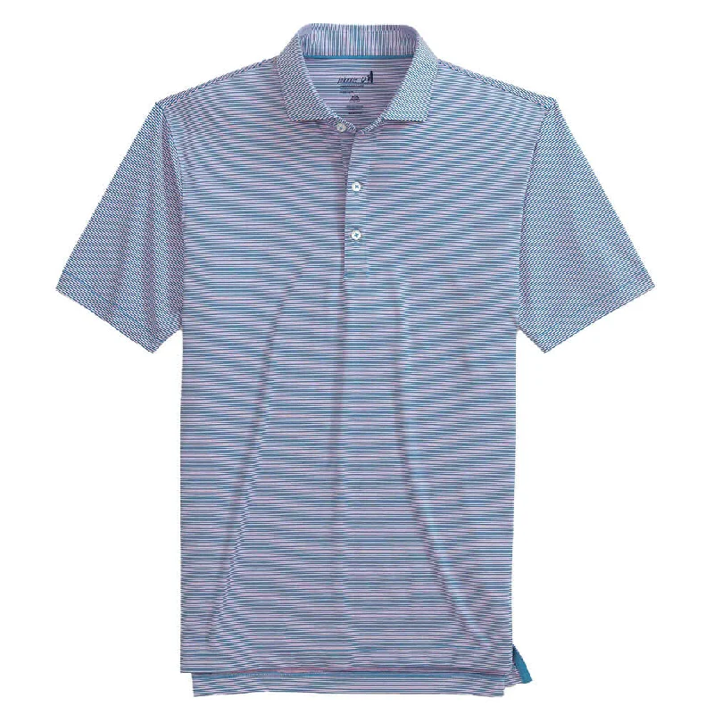 lightweight polo shirts for men -Johnnie-O Lyndon Prep-Formance Pinestripe Polo Shirt - Victory