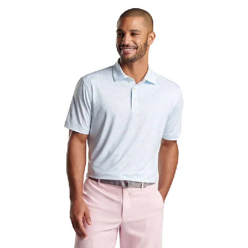 men's casual wear polo shirts -Peter Millar Pina Skullada Performance Jersey Polo Shirt - White/Cottage Blue