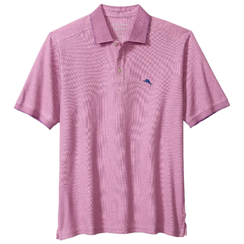 men's polo shirts with logos -Tommy Bahama IslandZone Emfielder 2.0 Polo Shirt - Wi-Fi Berry Heather