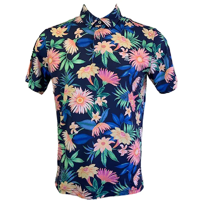 modern fit polo shirts for men -Chubbies The Big Bloomer Polo Shirt - Navy