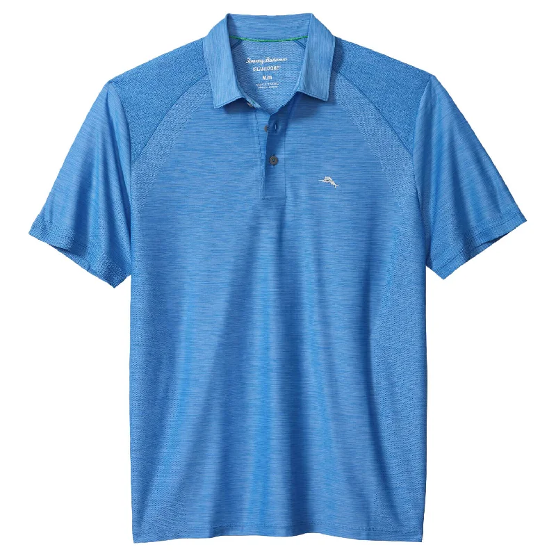 men's athletic fit polo shirts -Tommy Bahama IslandZone Palm Coast Pro Polo Shirt - Palace Blue