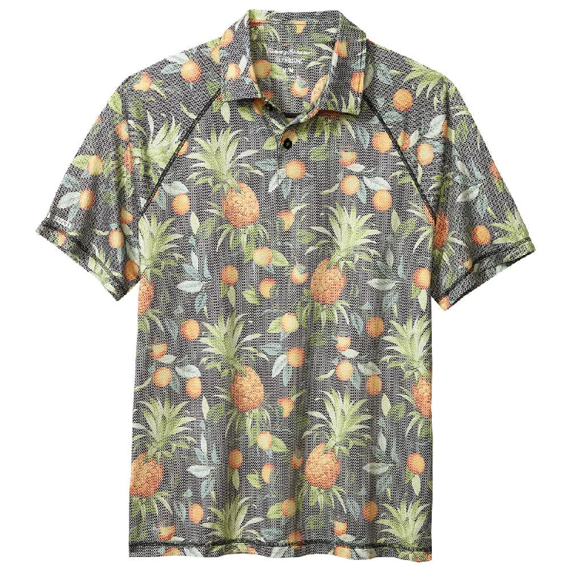 trendy polo shirts for men -Tommy Bahama Citrus Grove Polo Shirt - Black