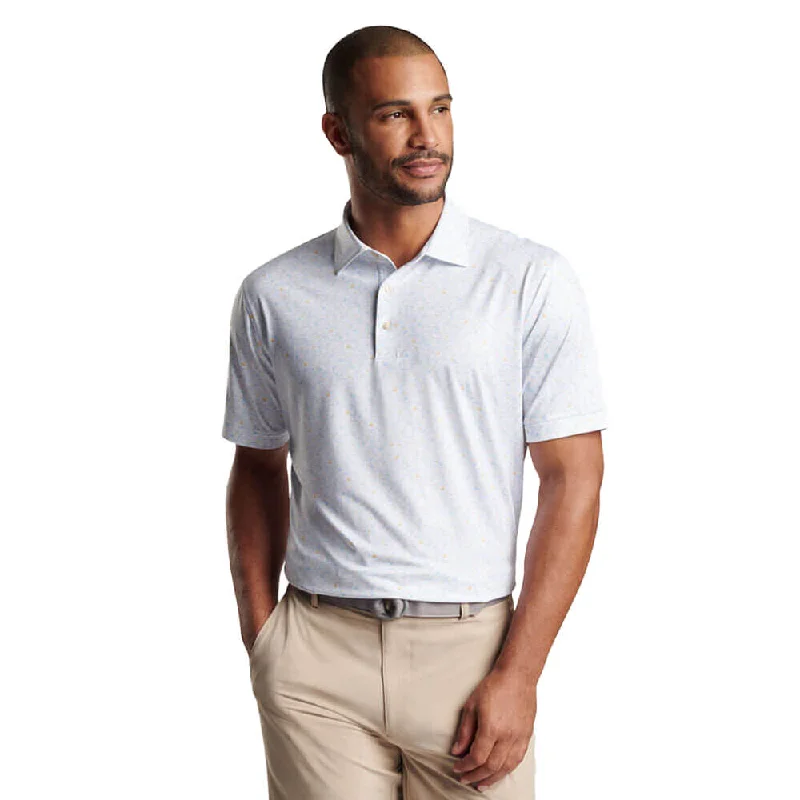 men's stylish cotton polo shirts -Peter Millar Sandtrapped Performance Jersey Polo Shirt - White