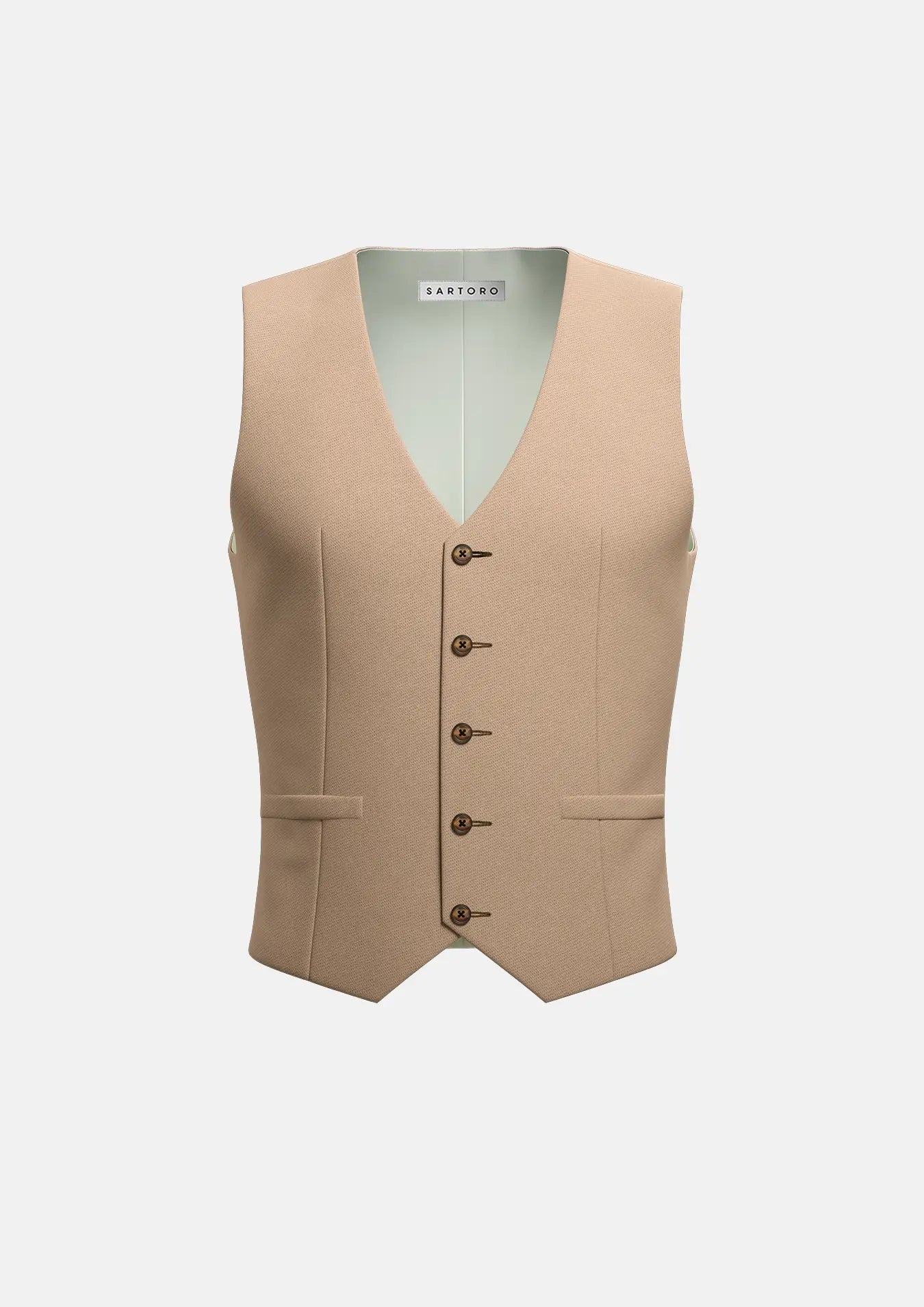 men's waistcoats for winter -Camel Cotton Vest