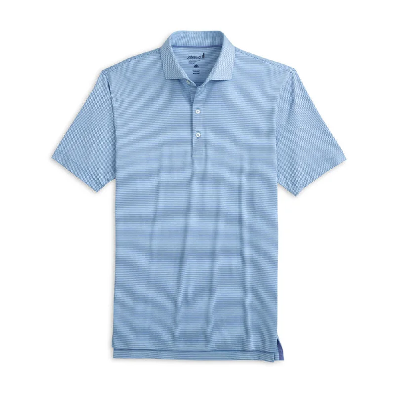 polo shirts for men with collars -Johnnie-O Lyndon Prep-Formance Pinestripe Polo Shirt - Galaxy