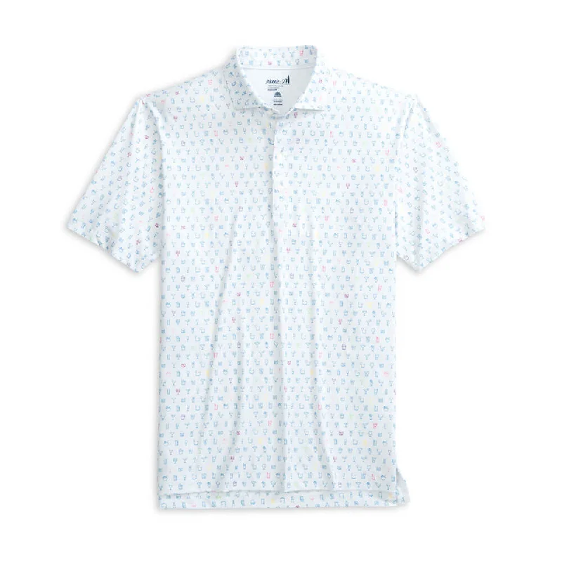 men's simple polo shirts -Johnnie-O Mixology Prep-Formace Polo Shirt - White