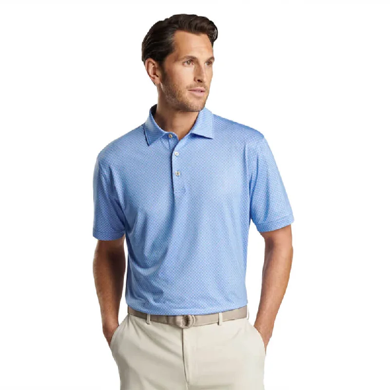 fitted polo shirts for outdoor sports -Peter Millar North Flight Performance Jersey Polo Shirt - Liberty Blue