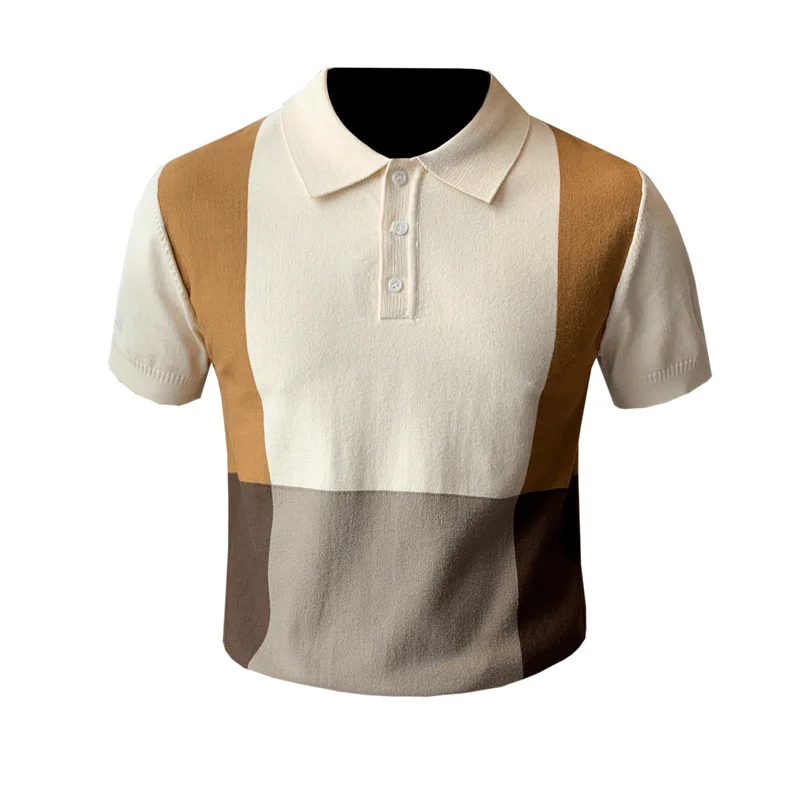 modern style polo shirts for men -British Men'S POLO Shirt, Trendy Slim Ice Silk T-Shirt