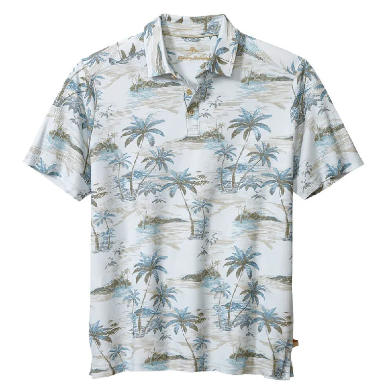 men's fashion polo shirts -Tommy Bahama IslandZone Oceanic Oasis Polo Shirt - Sterling Blue