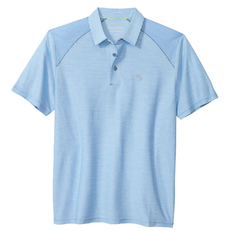 men's breathable performance polo shirts -Tommy Bahama Islandzone Performance Palm Coast Polo Shirt - Light Sky*