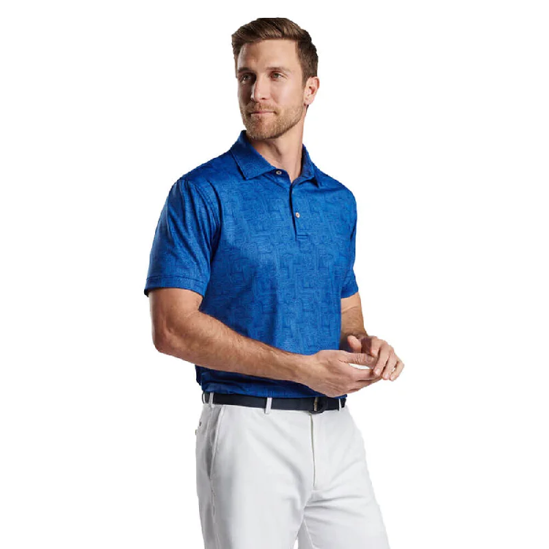 men's classic ribbed polo shirts -Peter Millar PM Maze Performance Jersey Polo Shirt - Sport Navy