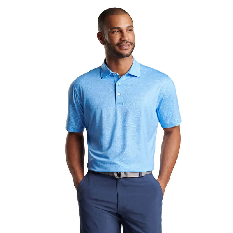 men's athletic pique polo shirts -Peter Millar North Star Performance Jersey Polo Shirt - Liberty Blue