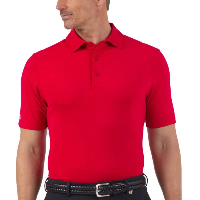 men's long sleeve pique polo shirts -IBKUL Mens Polo Shirt - Red