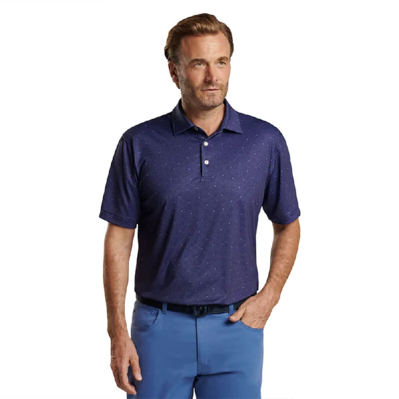 men's custom embroidered polo shirts -Peter Millar North Star Performance Jersey Polo Shirt - Navy