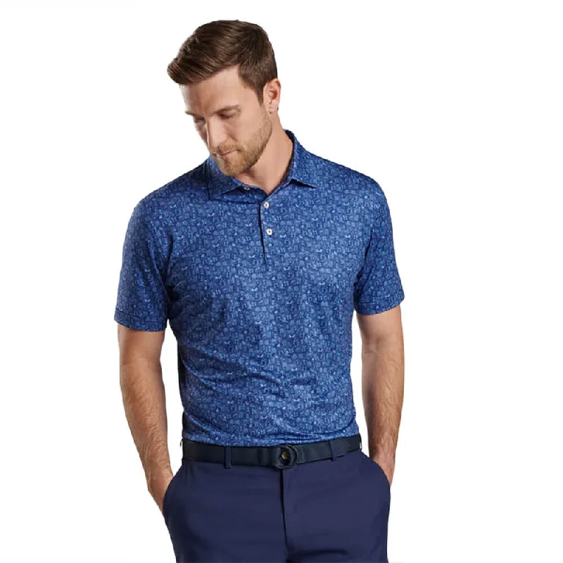 men's high-performance polo shirts -Peter Millar Carolina Shag Performance Jersey Polo Shirt - Sport Navy