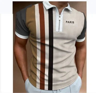 men's regular-fit polo shirts -TShirt Polo Shirt Fashion à Zip