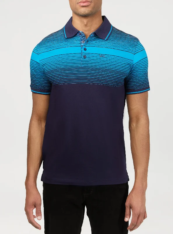 men's golf-style polo shirts -Technical striped polo shirt