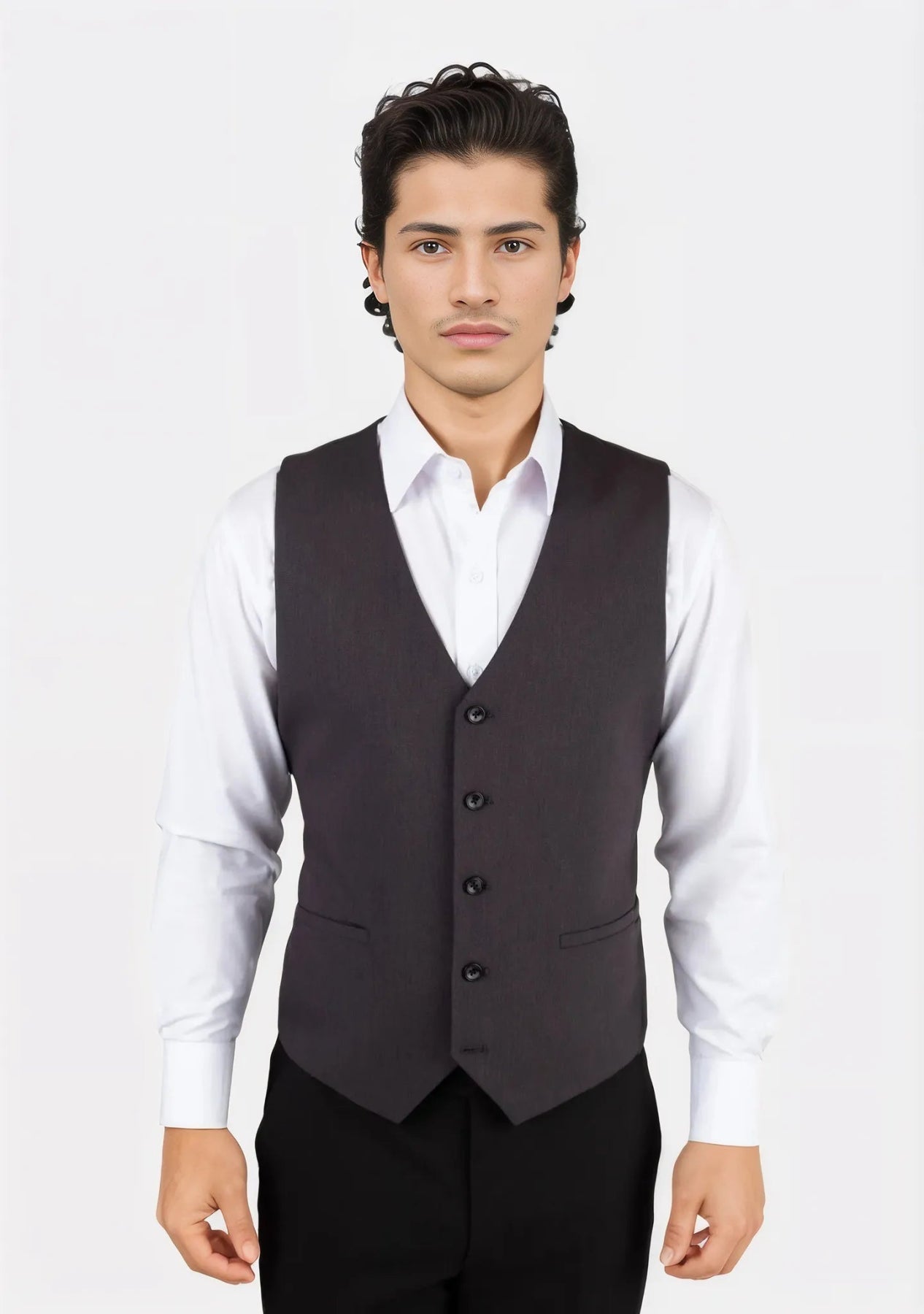 elegant vest jackets for men -Charcoal Stretch Vest