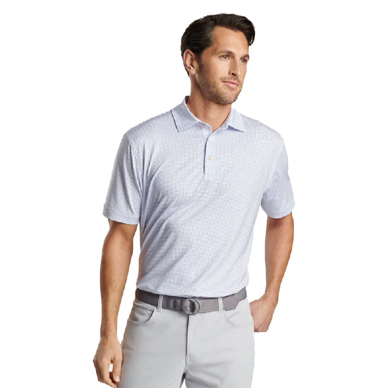 classic short sleeve polo shirts -Peter Millar Daybreak Performance Jersey Polo Shirt - White / Liberty Blue