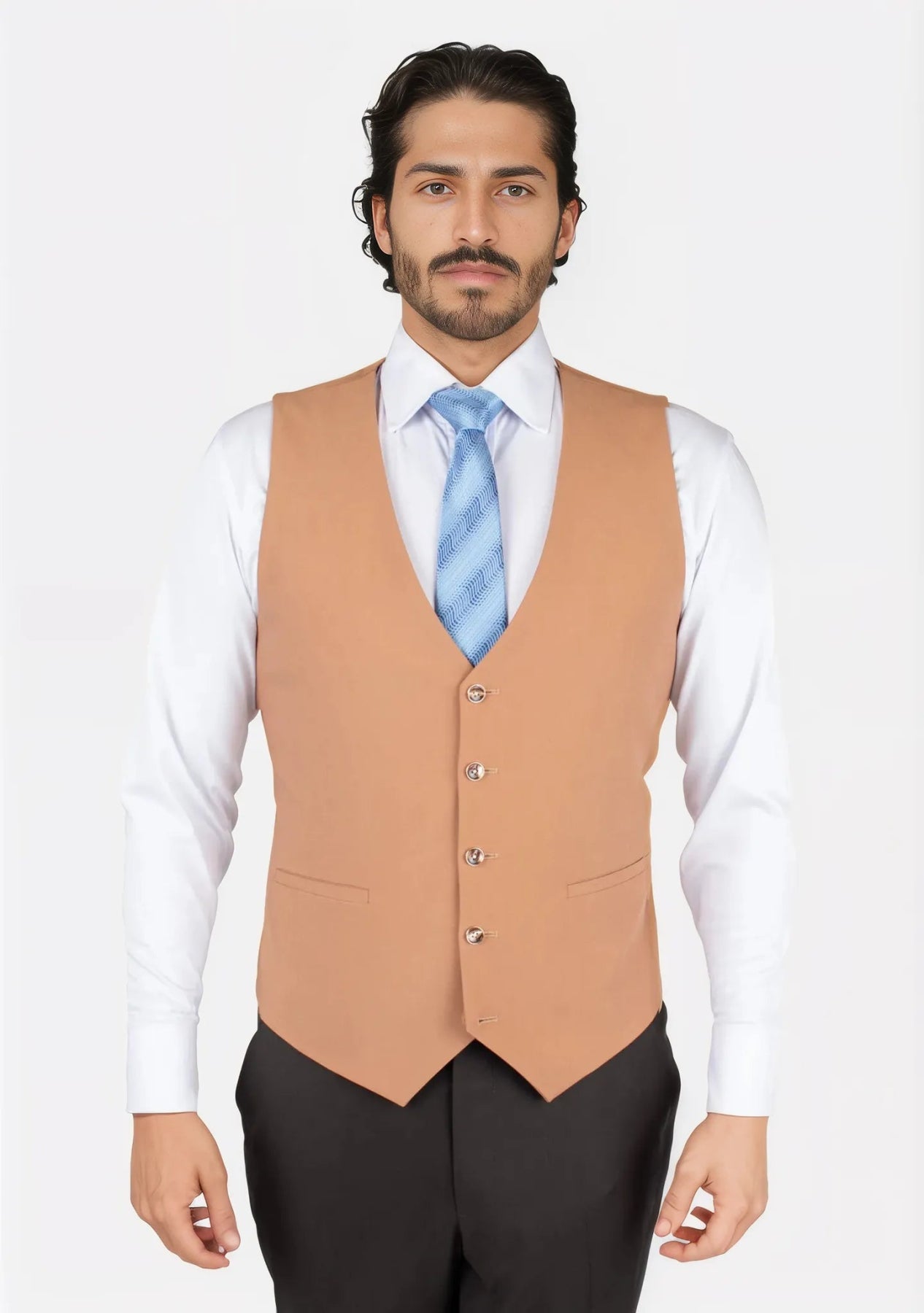 multi-pocket vests for men -Camel Vest