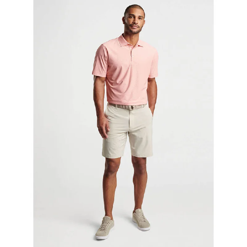 custom-fit polo shirts for men -Peter Millar Men's Quadratic Performance Mesh Polo Shirt - Grapefruit