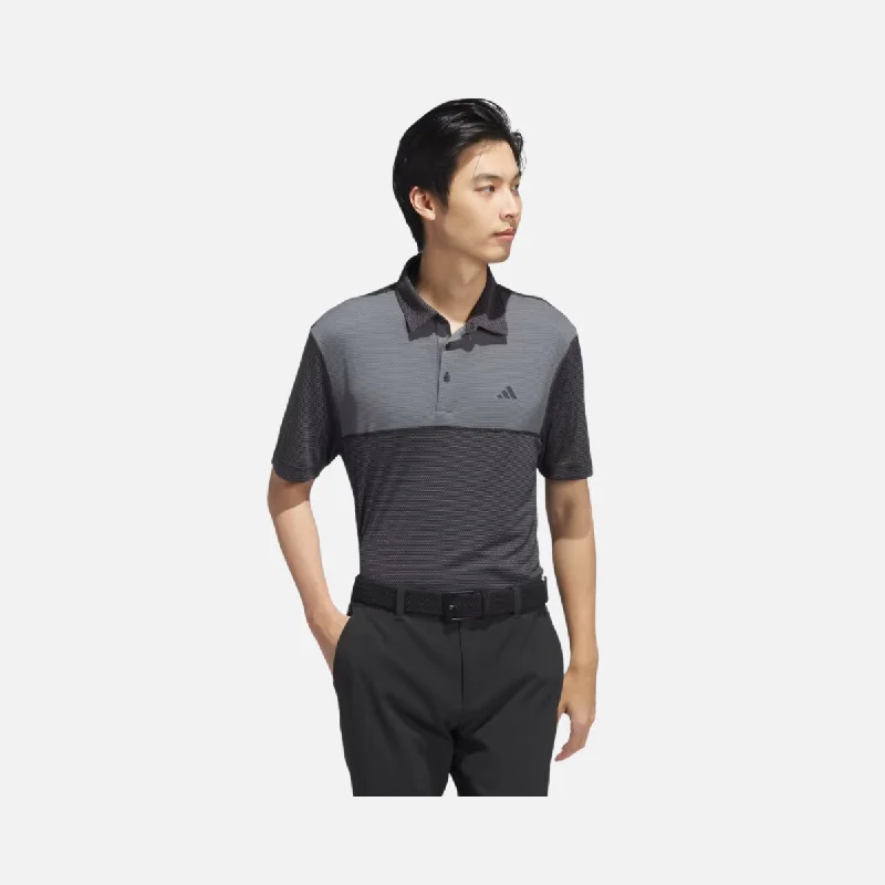 men's short sleeve polo shirts for work -Adidas Core Colorblock Men's Golf Polo Shirt -Black