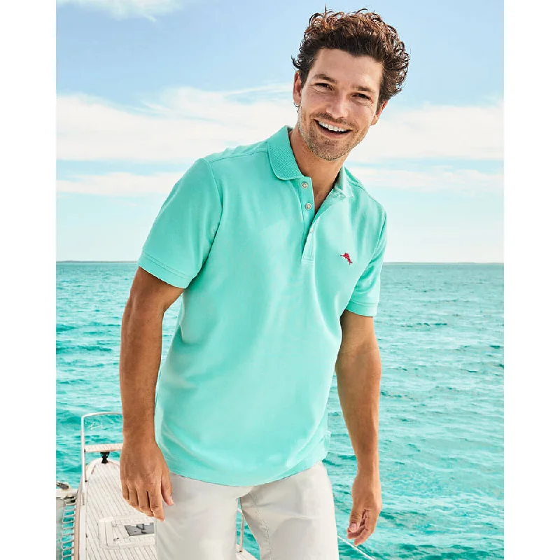 men's classic polo shirts -Tommy Bahama Islandzone Emfielder 2.0 Polo Shirt - Blue Swell