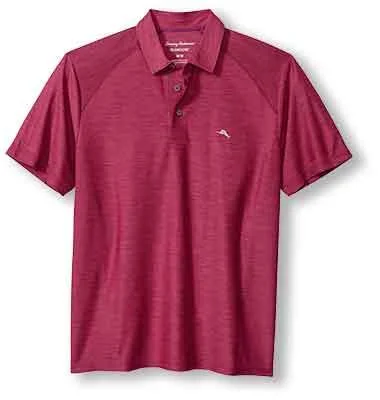 men's breathable polo shirts -Tommy Bahama IslandZone Palm Coast Pro Polo Shirt - Radicchio