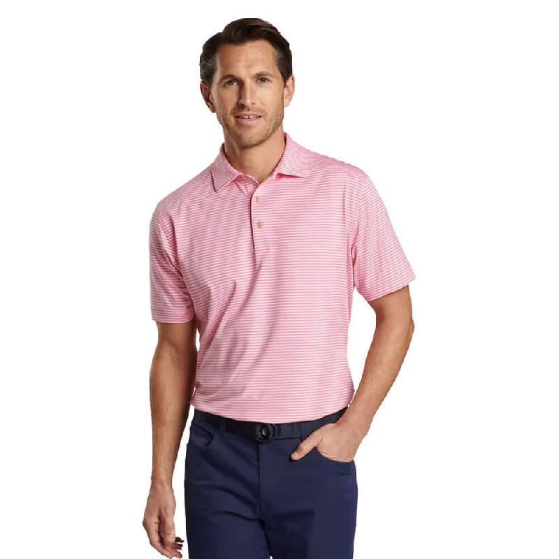 stylish plain polo shirts for men -Peter Millar Cedar Performance Jersey Polo Shirt - Hula Pink