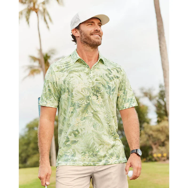 men's casual fit polo shirts -Tommy Bahama Coasta Wave Lush Lines Polo Shirt - Beach Grass