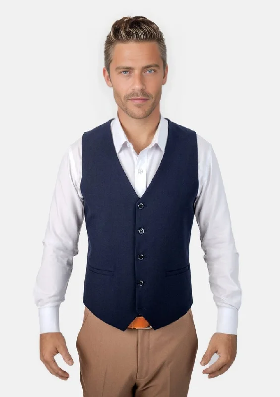 men's formal sleeveless vests -Navy Blue Vest