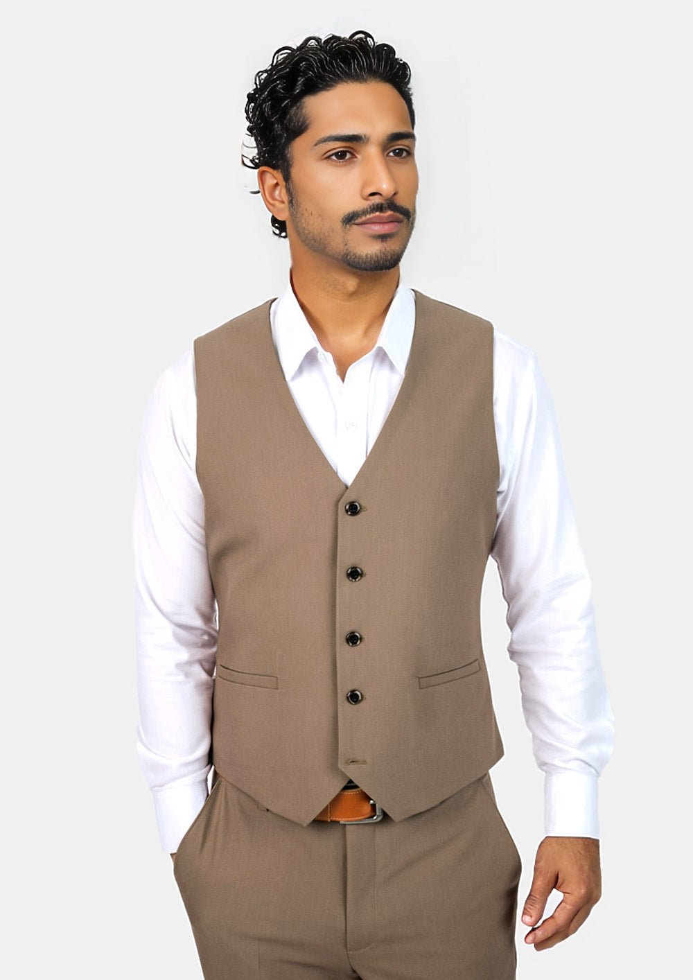 puffer vests for men -Light Brown Vest