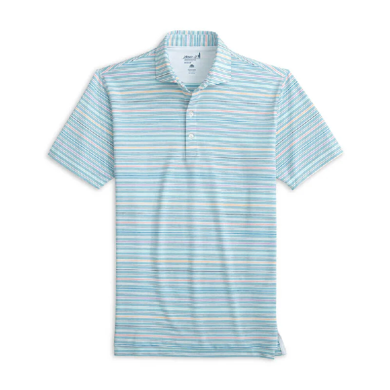 men's luxury polo shirts -Johnnie-O Fallon Prep-Formance Polo Shirt - Permafrost