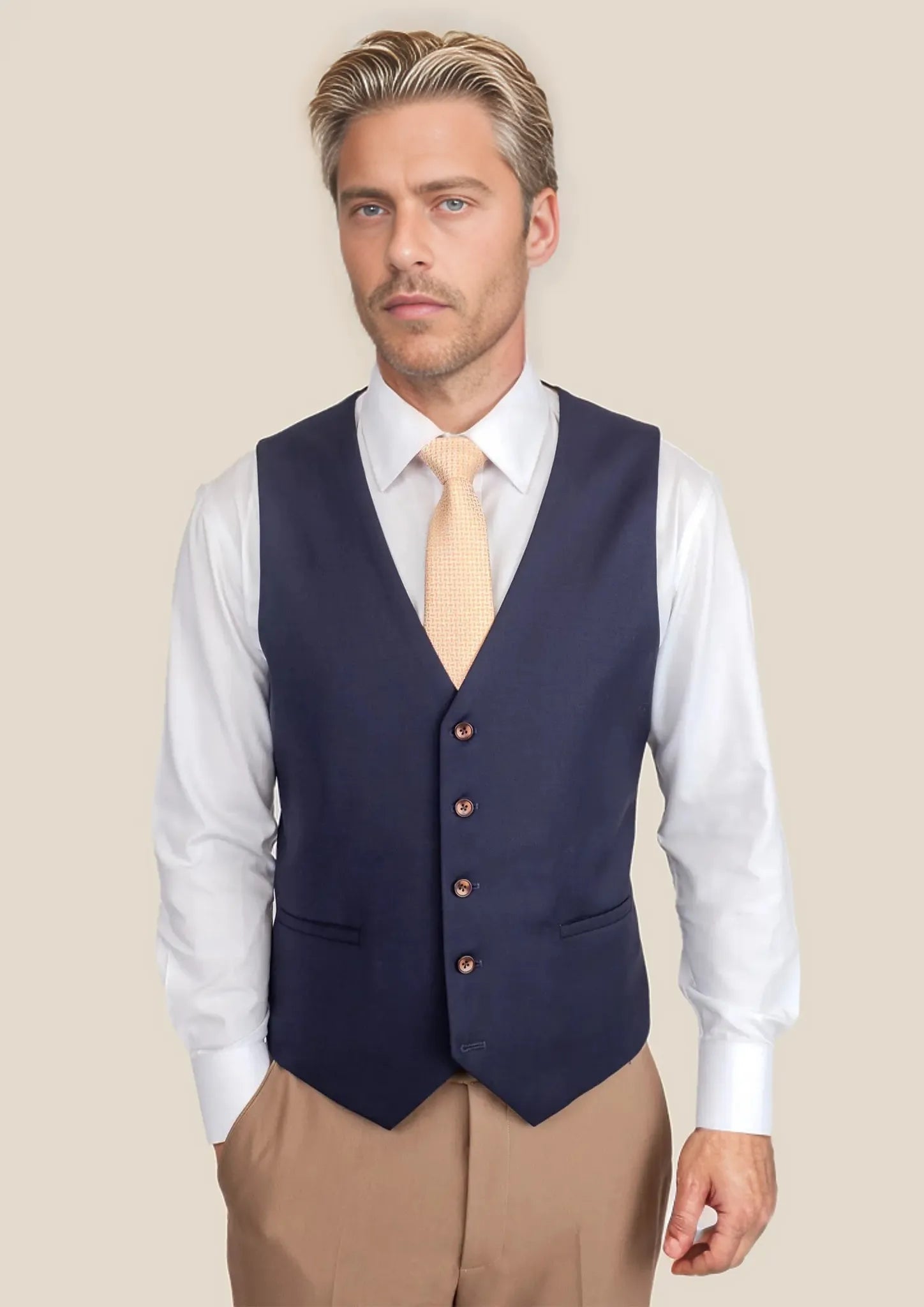 warm vests for men -Stratos Blue Sharkskin Vest