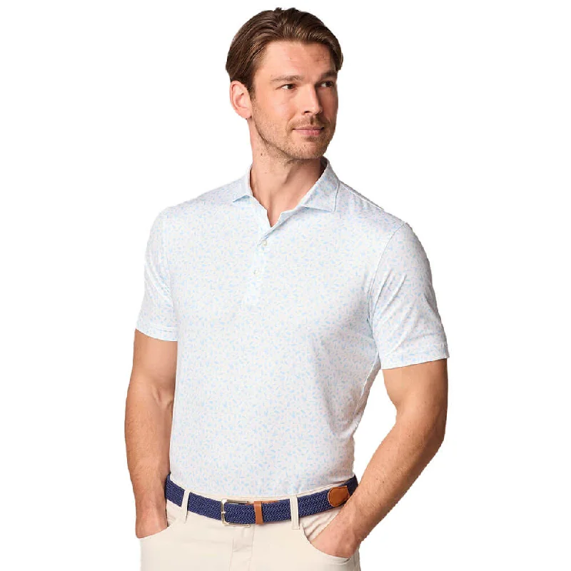 casual pique polo shirts for men -Johnnie-O Stag Night Featherweight Polo Shirt - Permafrost