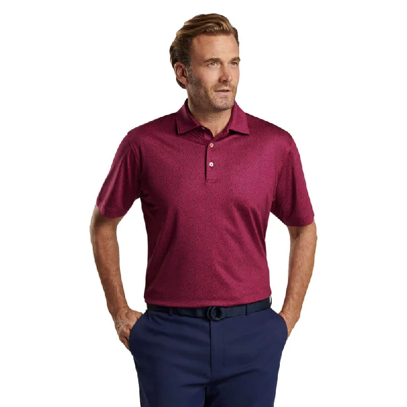 men's polo shirts with mesh back -Peter Millar Beer Garden Performance Jersey Polo Shirt - Pomegranate