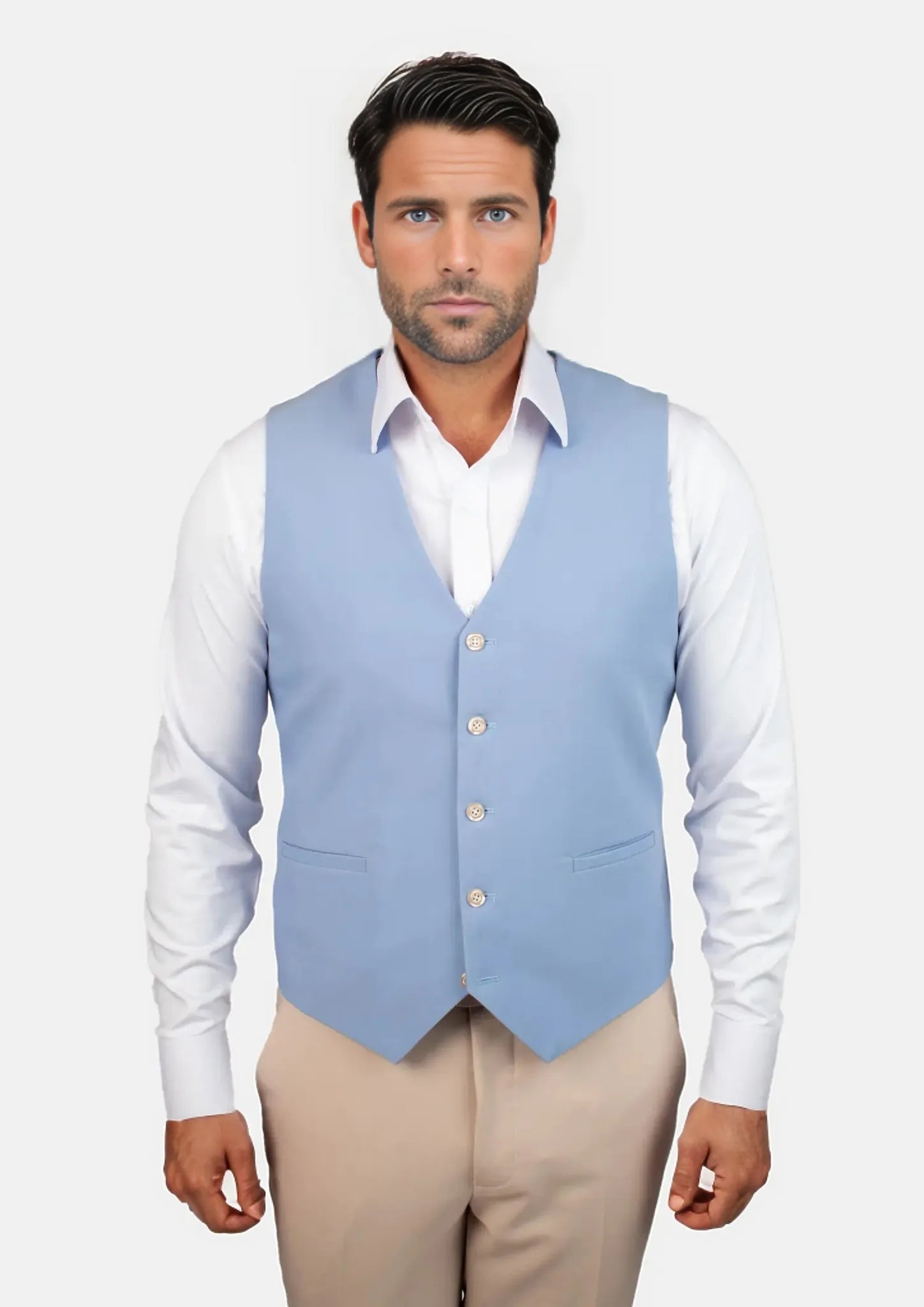 men's waistcoats for business -Icy Blue Vest