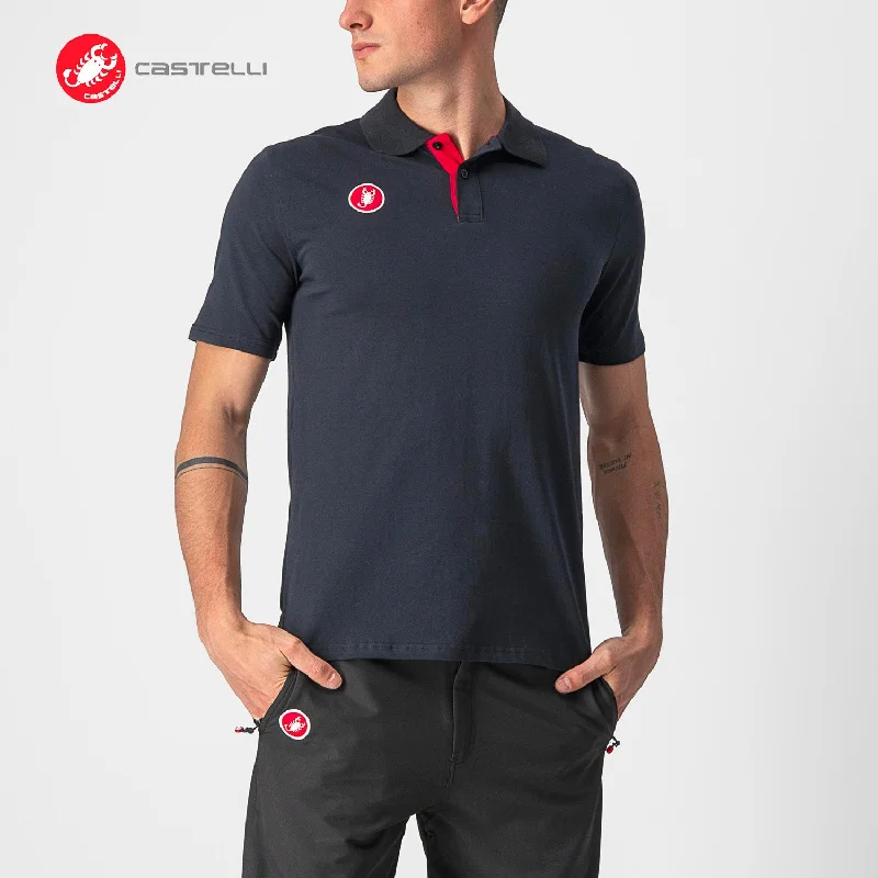 comfortable polo shirts for men -Castelli RACE DAY POLO SHIRT : BLACK