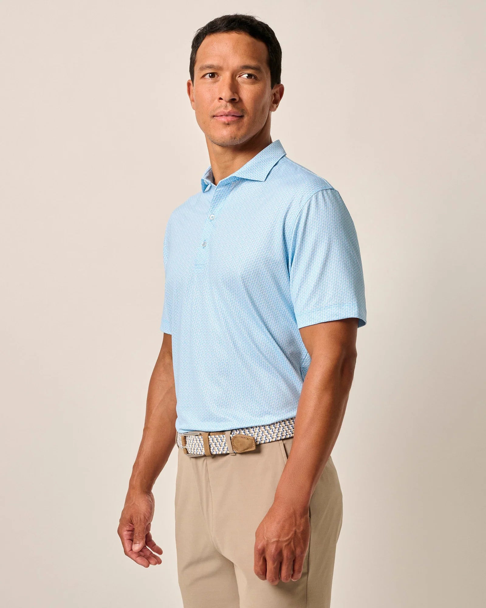 casual golf polo shirts for men -Johnnie-O Island Times Prep-Formance Polo Shirt - Majorca